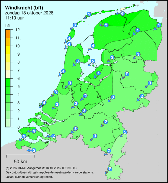 Windkracht in Beaufort